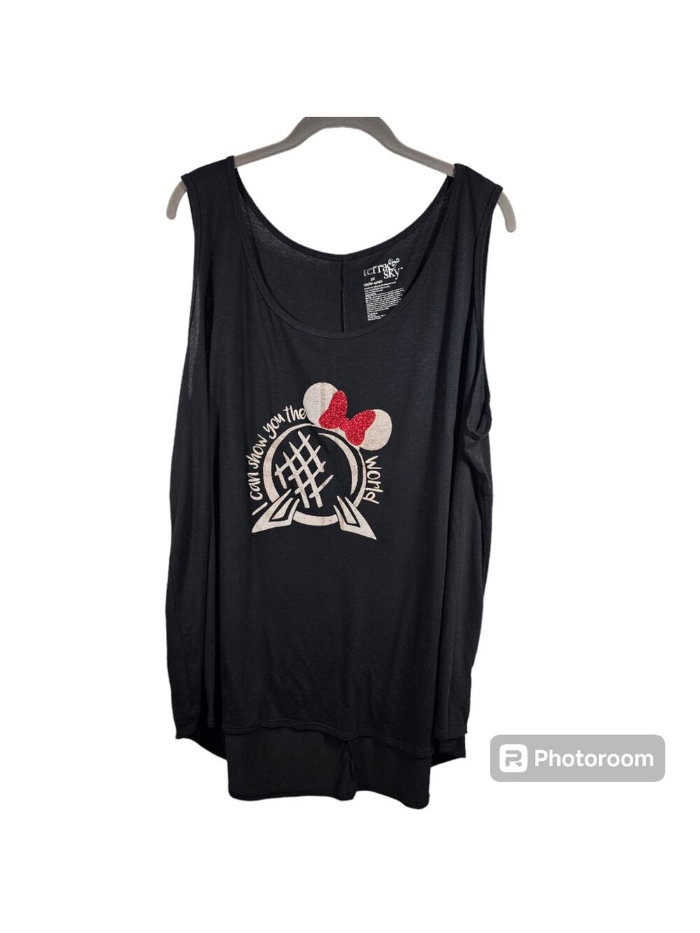 Disney Minnie Epcot-Themed Hi-Lo Tank Top, I Can Show You the World, Women's 2X